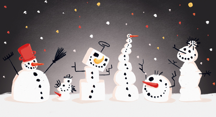 KFE-Blogbeitrag-Weihachten-Schneemänner gezeichnet mit unterschiedlichen Körperformen.jpg